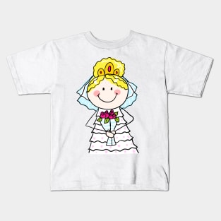 Happy doodle bride Kids T-Shirt